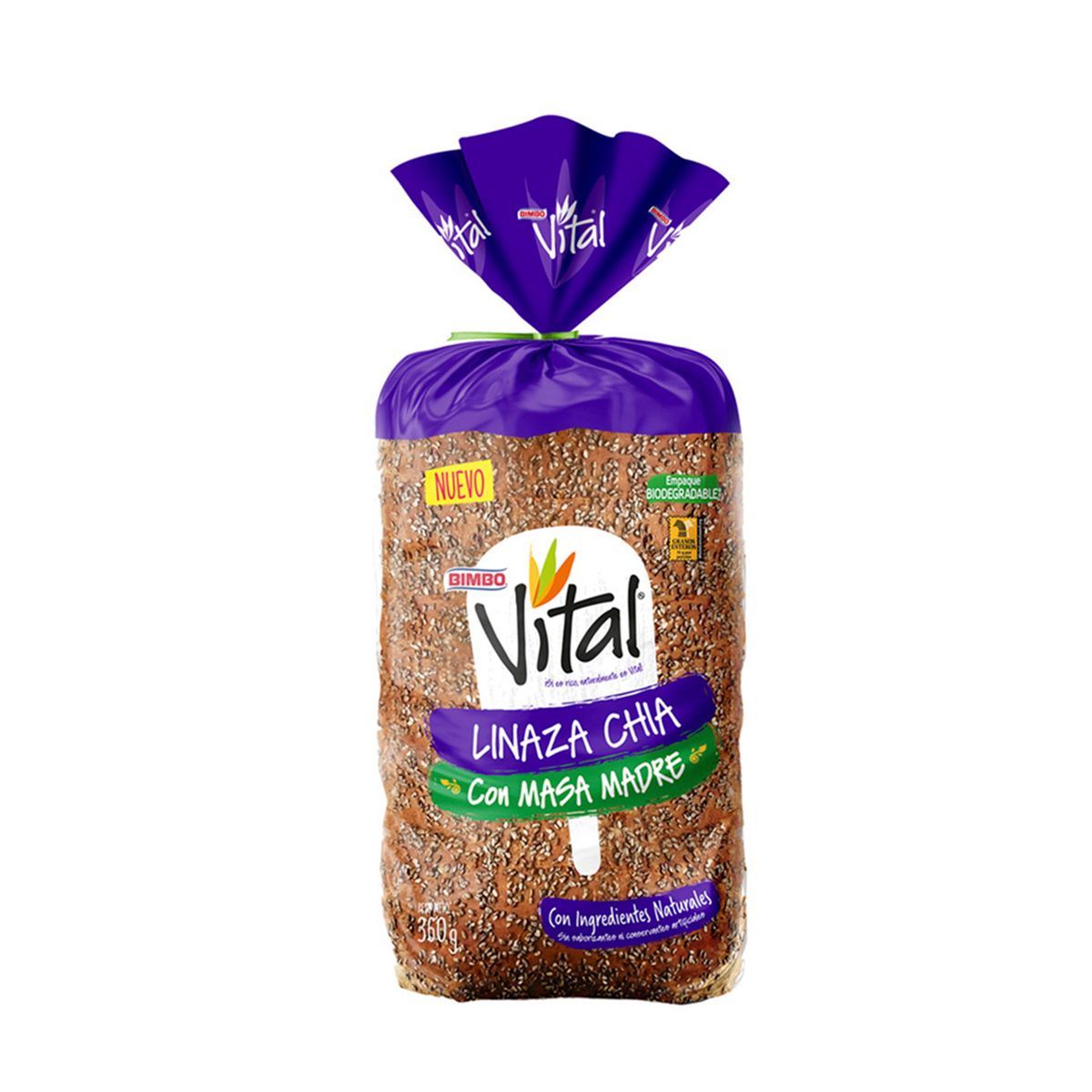 BIMBO - Pan de Molde Bimbo Vital Multicereal Chía y Linaza Bolsa 360 g