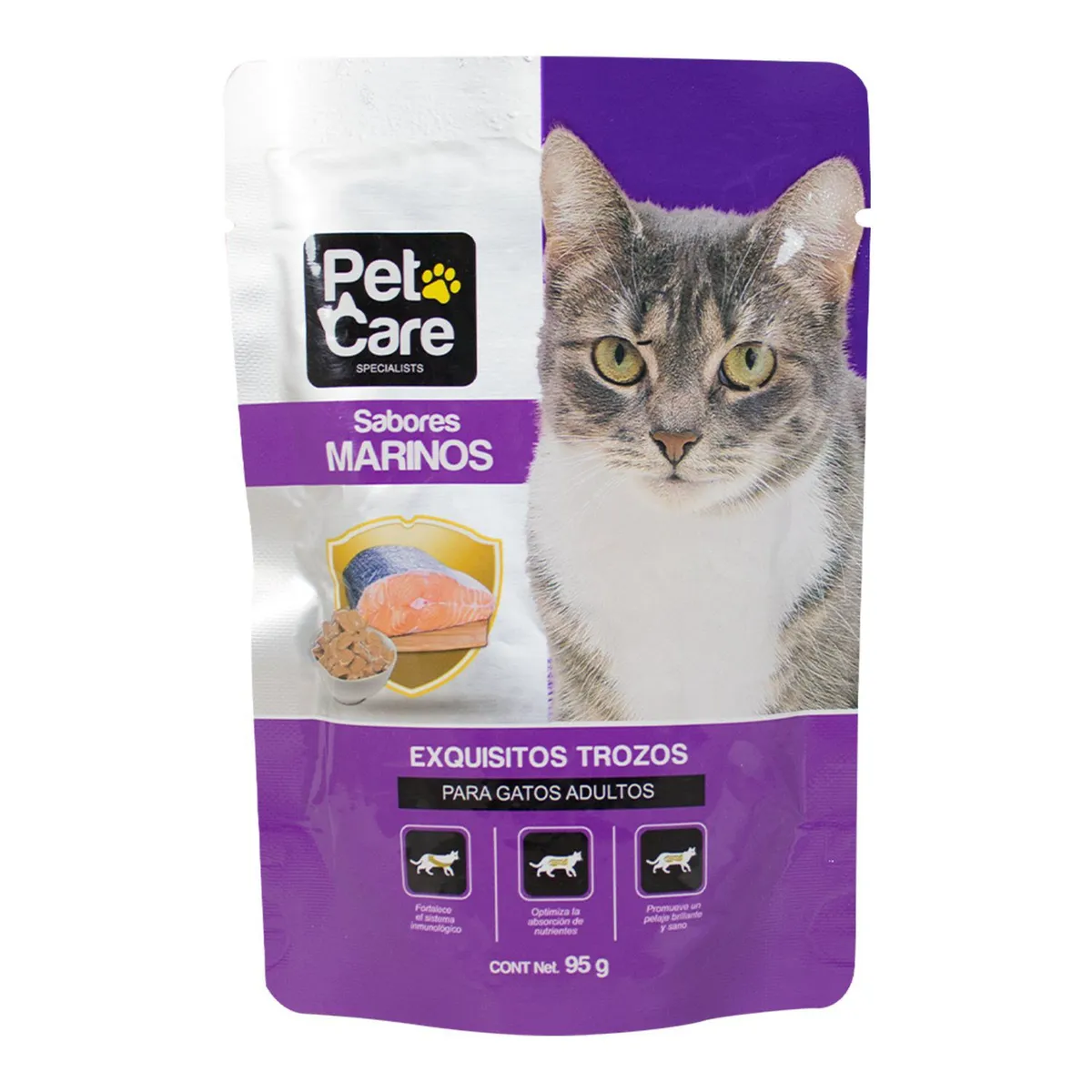 PET CARE - Alimento Húmedo Gatos Adultos Pet Care Sabores Marinos Doypack 90 g