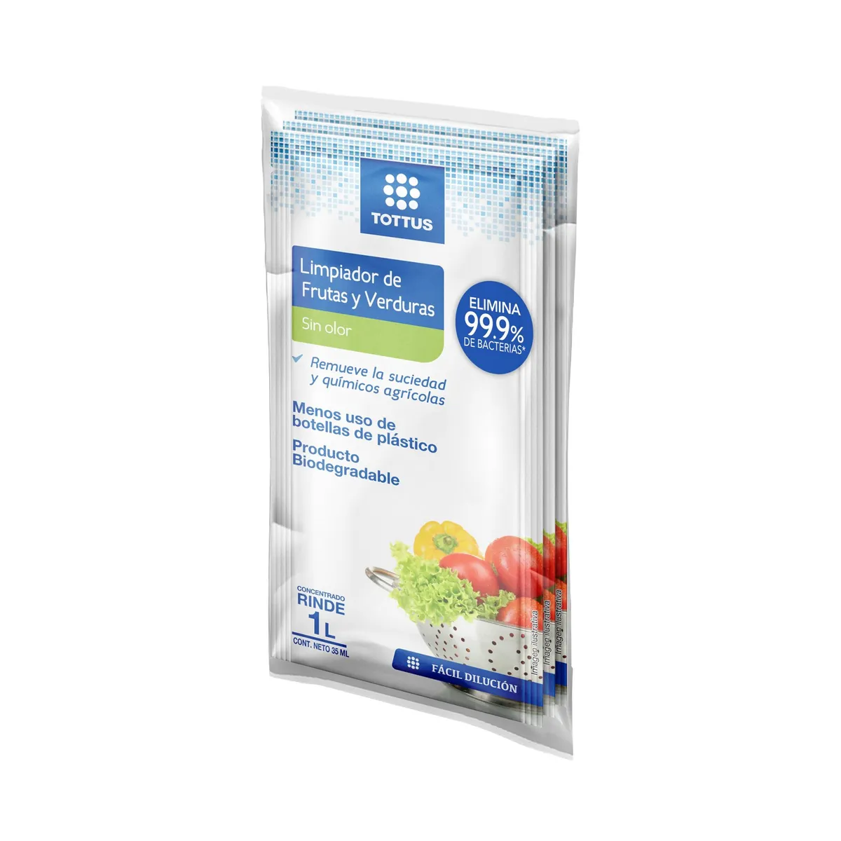TOTTUS - Limpiador de Frutas y Verduras Tottus Sachet Empaque 3 Und