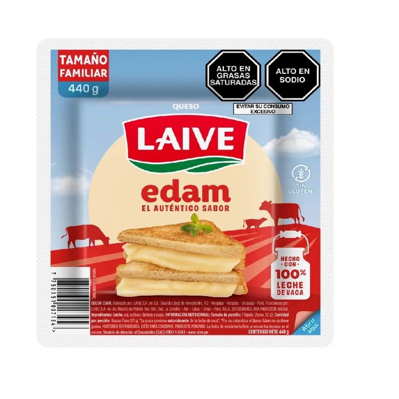 LAIVE - Queso Edam Laive Paquete 440 g