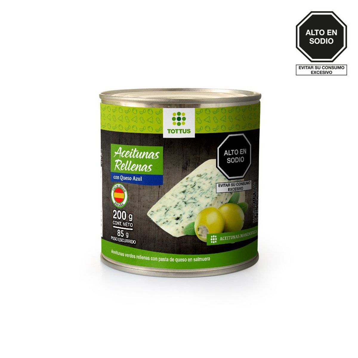 TOTTUS - Aceitunas Rellenas de Queso Tottus 200 g