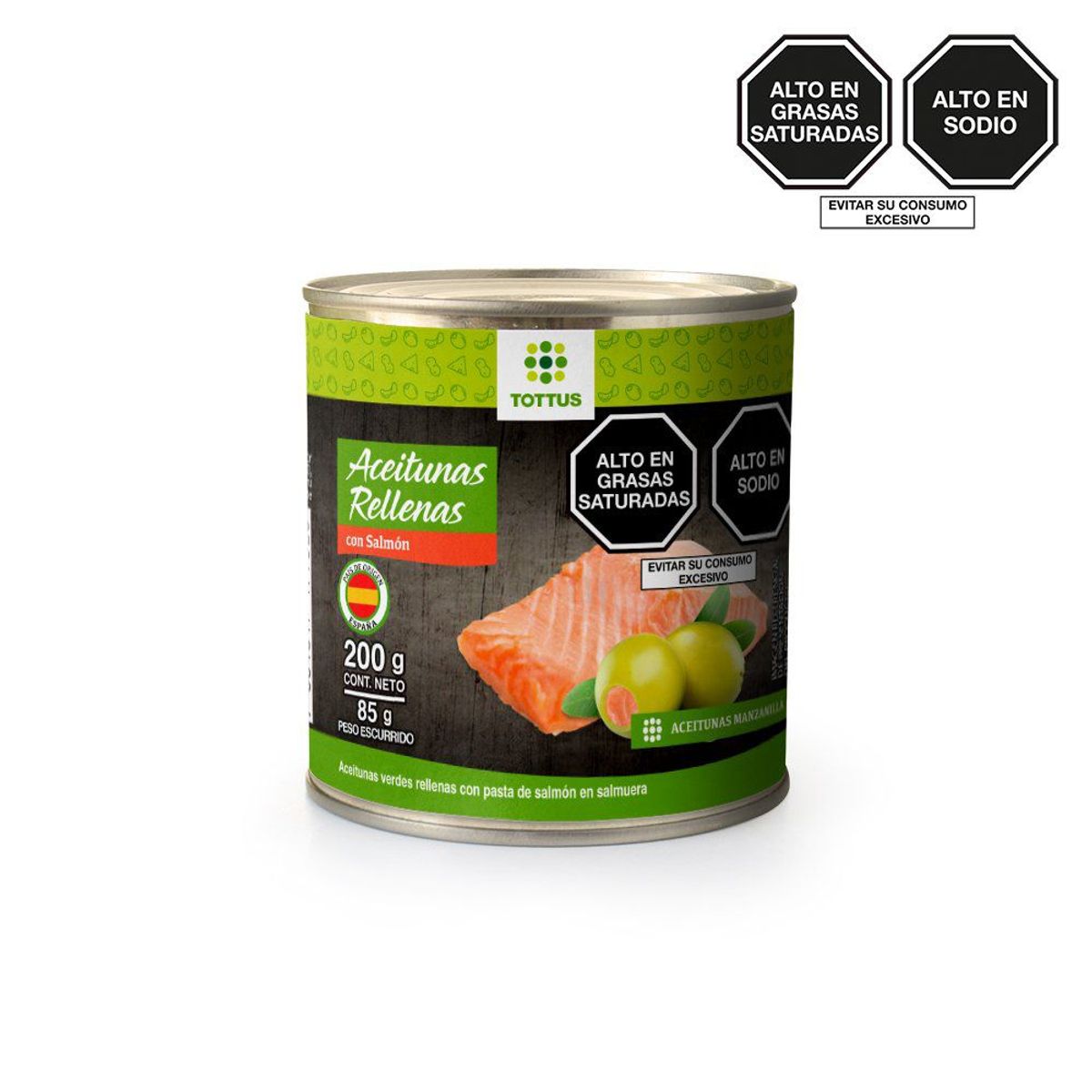 TOTTUS - Aceitunas Rellenas de Salmón Tottus 200 g