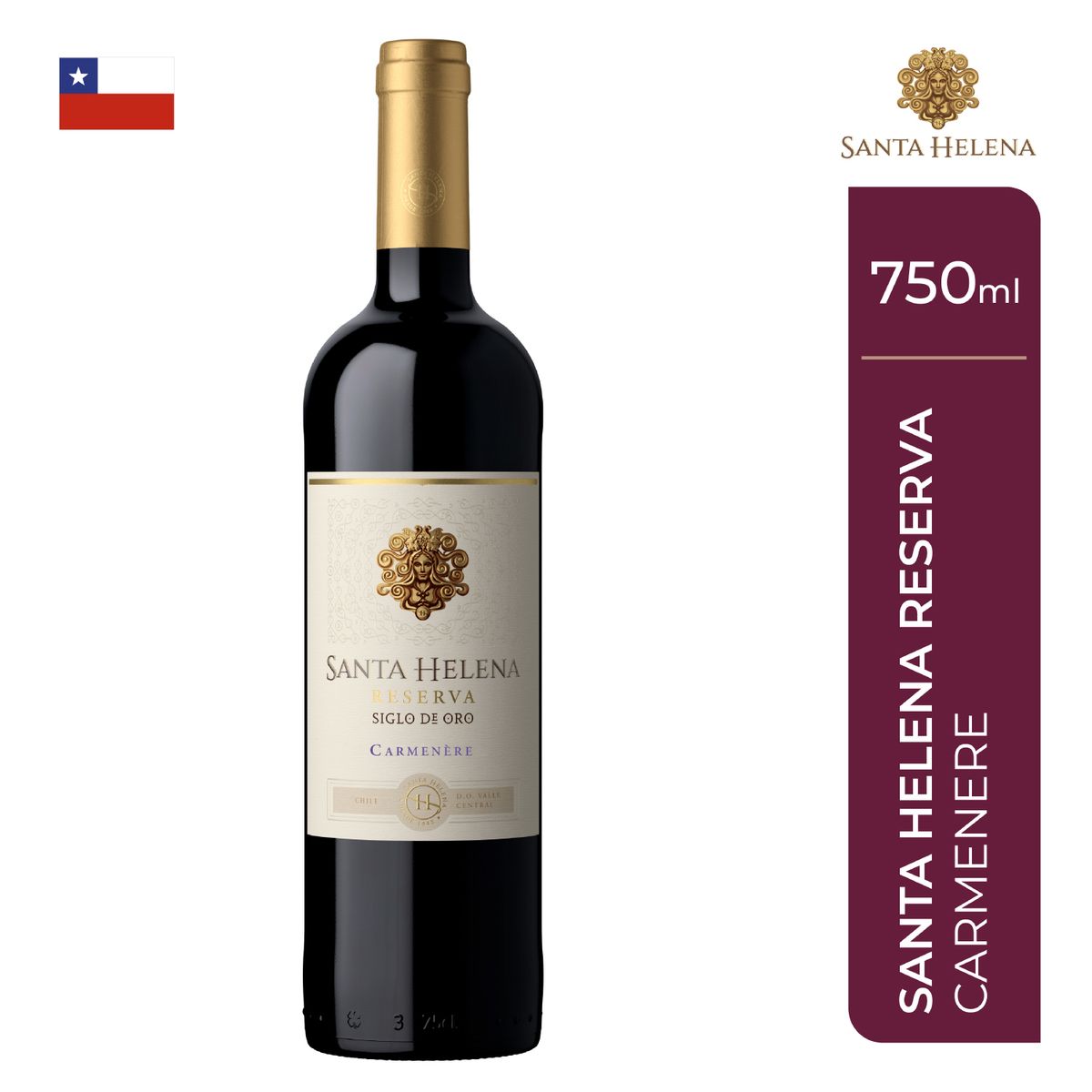 SANTA HELENA - Vino Santa Helena Reserva Carmenere Botella 750 mL