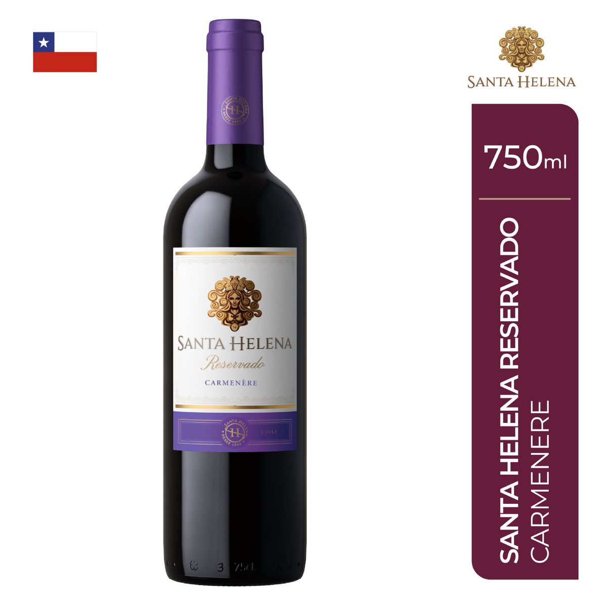 SANTA HELENA - Vino Santa Helena Reservado Carmenere Botella 750 mL