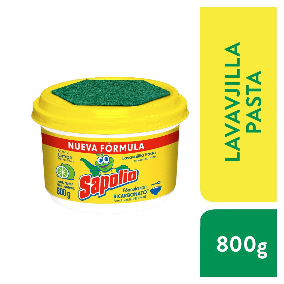SAPOLIO - Lavavajilla en Pasta Sapolio Limón Envase 800 g
