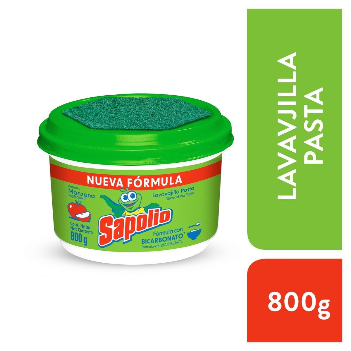 SAPOLIO - Lavavajilla en Pasta Sapolio Manzana Envase 800 g