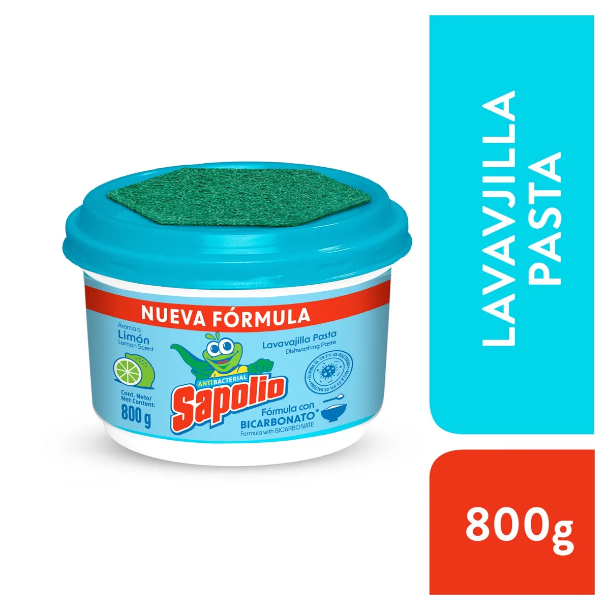 SAPOLIO - Lavavajilla en Pasta Sapolio Antibacterial Envase 800 g