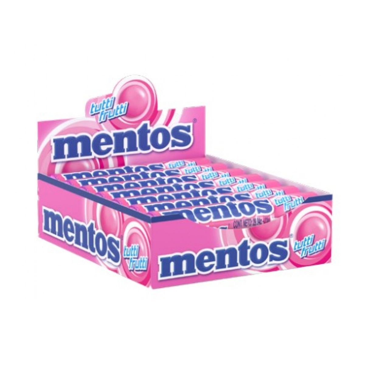 MENTOS - Caramelo Mentos Tutti Frutti Display 14 Und