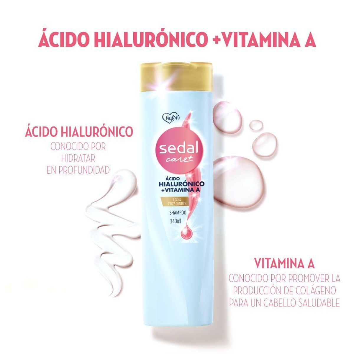 SEDAL - Shampoo Sedal Hialurónico Liso Frizz Botella 340 mL