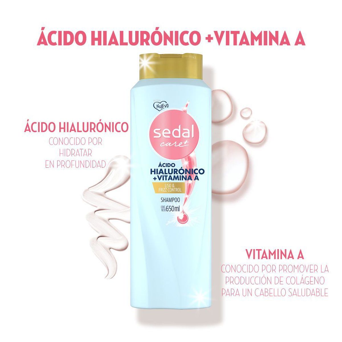 SEDAL - Shampoo Sedal Hialurónico Liso Frizz Botella 650 mL