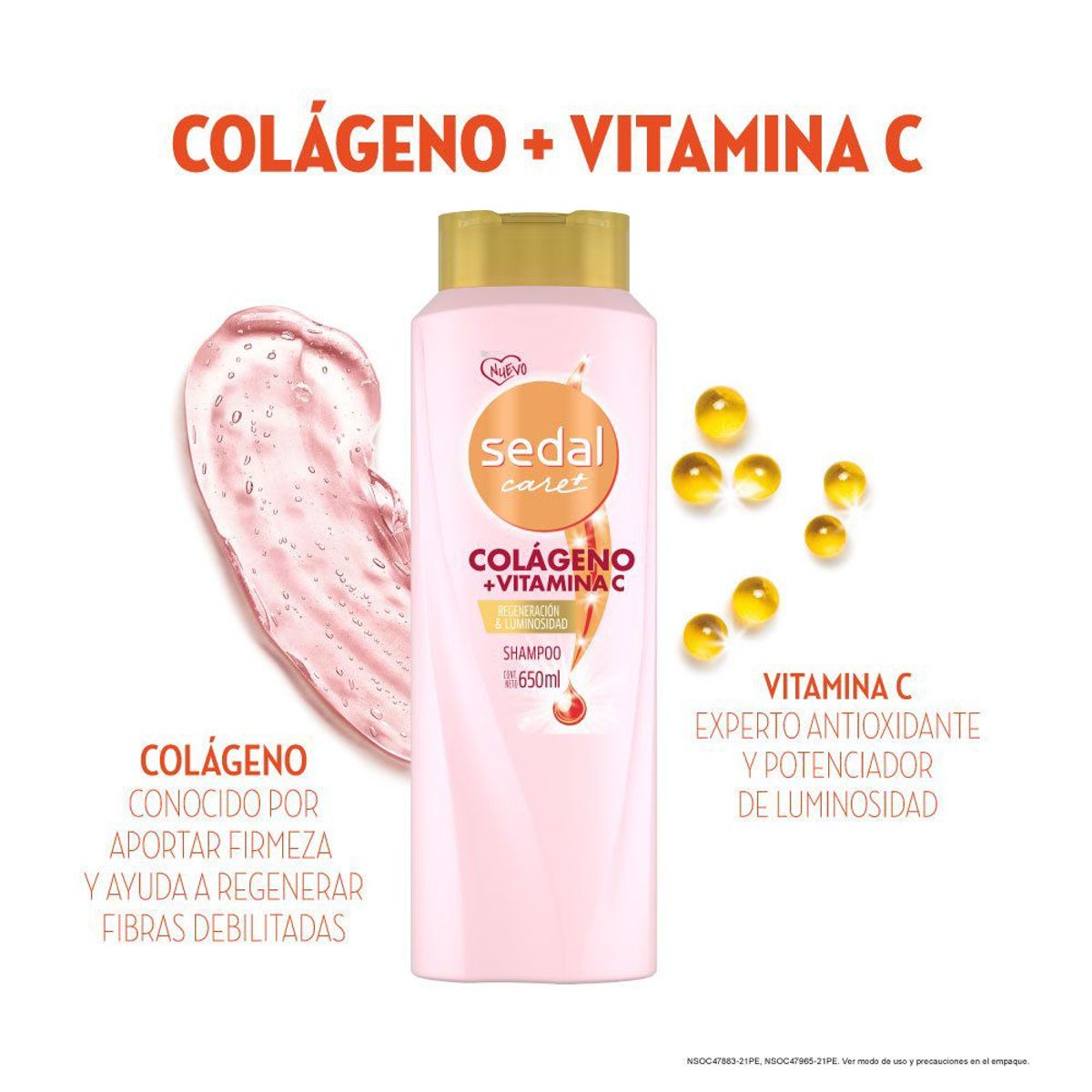 SEDAL - Shampoo Sedal Colágeno y Vitamina C Botella 650 mL