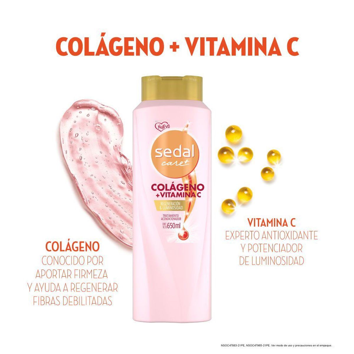 SEDAL - Acondicionador Sedal Care+ Colágeno Regeneración Luminosa Envase 650 mL