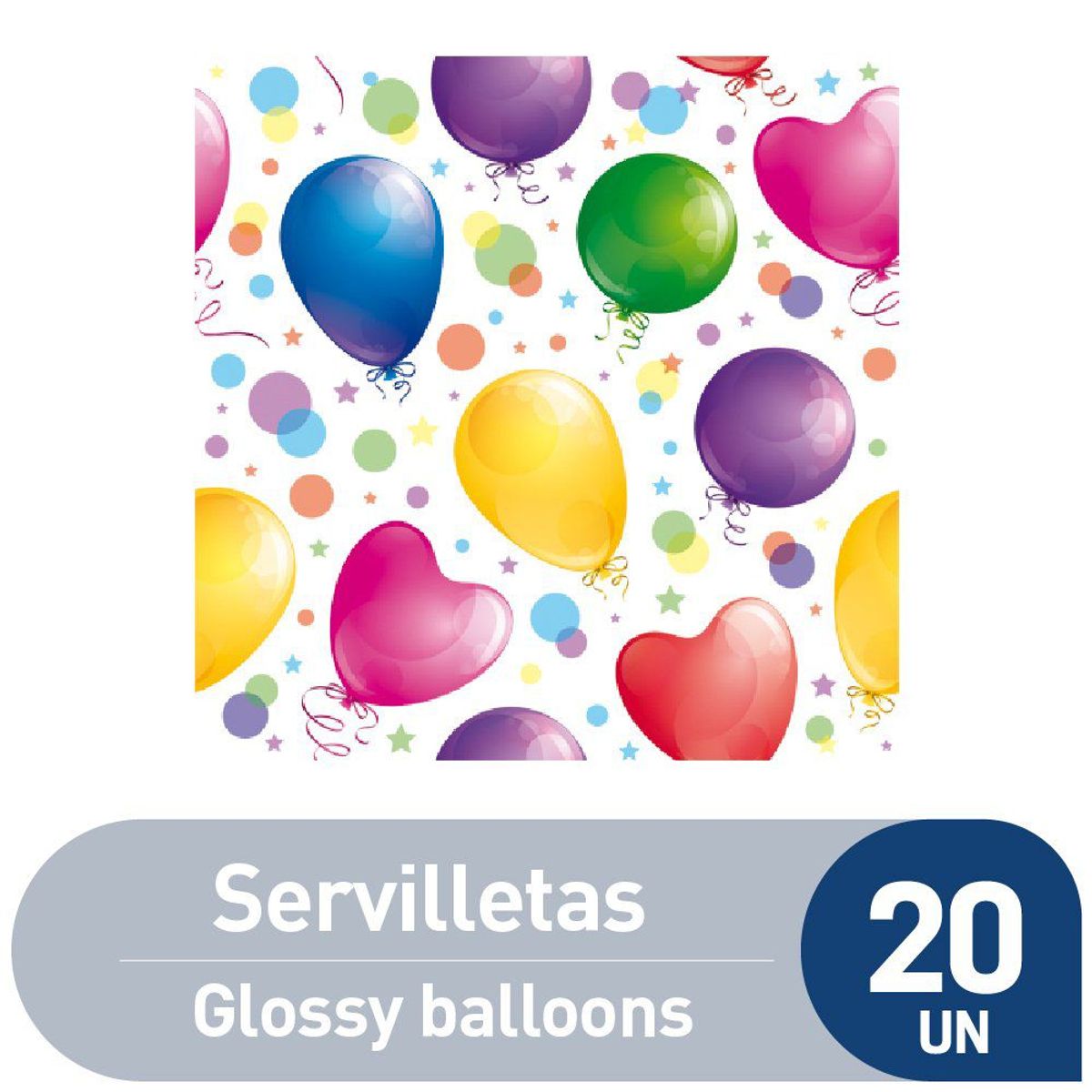TOTTUS - Servilletas Tottus Diseño Globos Brillantes Empaque 20 Und