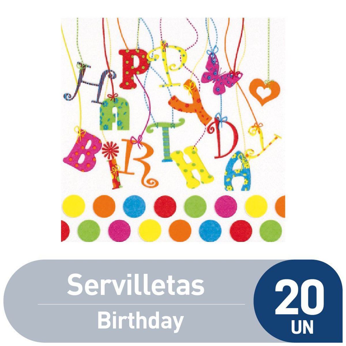 TOTTUS - Servilletas Tottus Diseño Birthday Empaque 20 Und