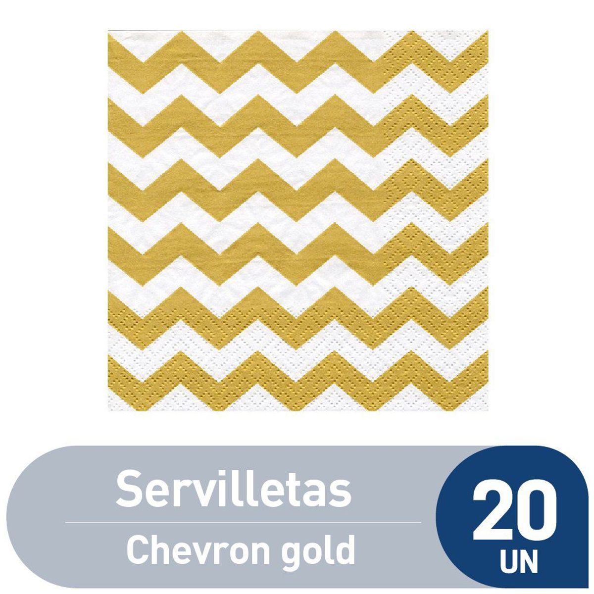 TOTTUS - Servilletas Tottus Diseño Chevron Dorado Empaque 20 Und