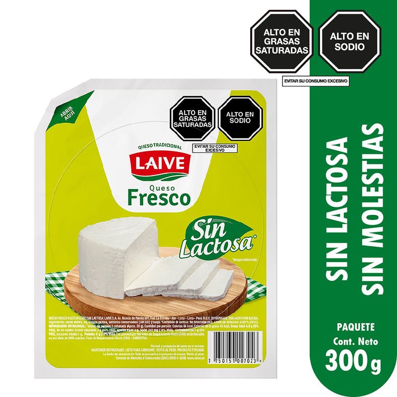 LAIVE - Queso Fresco Laive Sin Lactosa Laive Porción