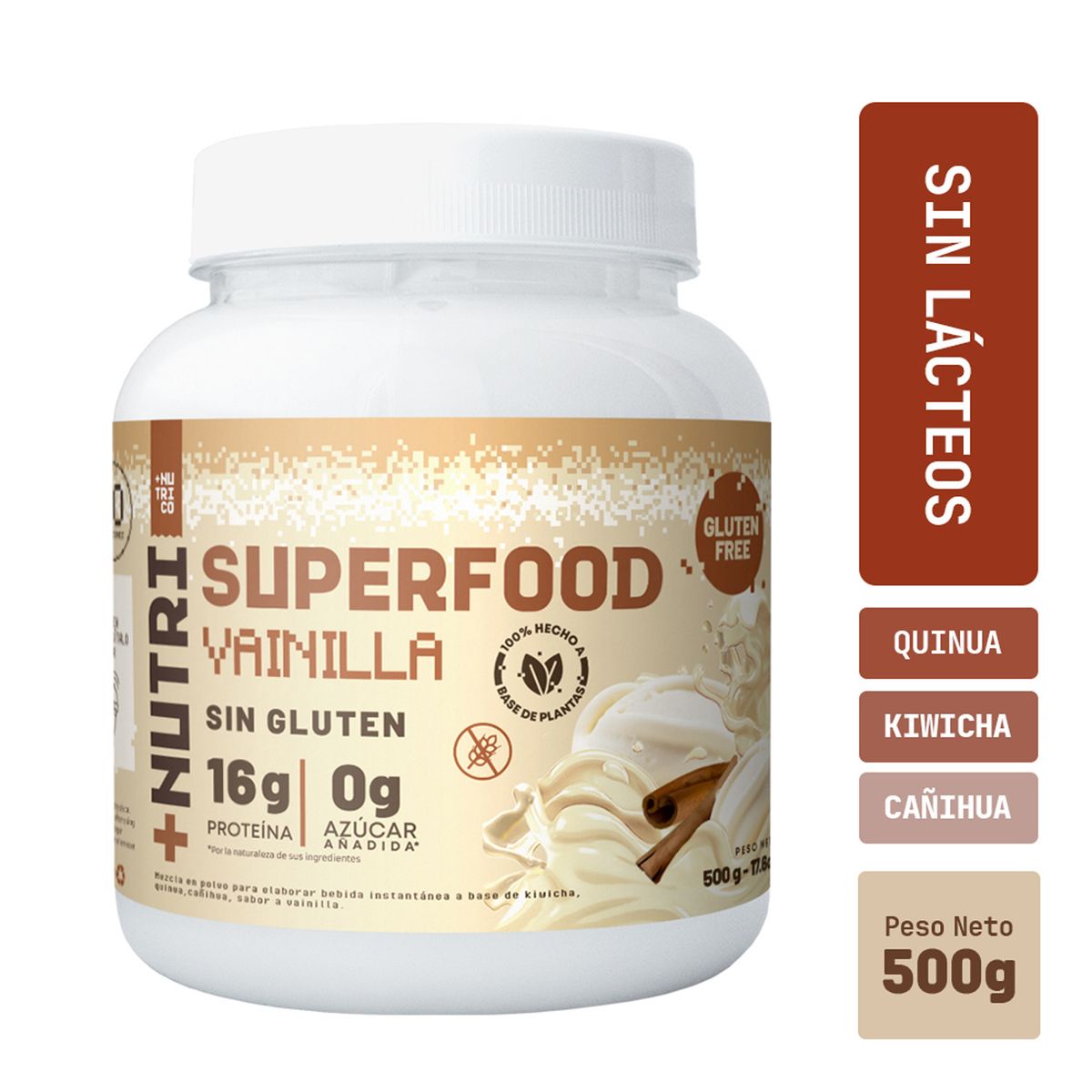 NUTRISHAKE ANDINO - Suplemento Nutricional Nutri Co con Superfoods Vainilla Envase 500 g