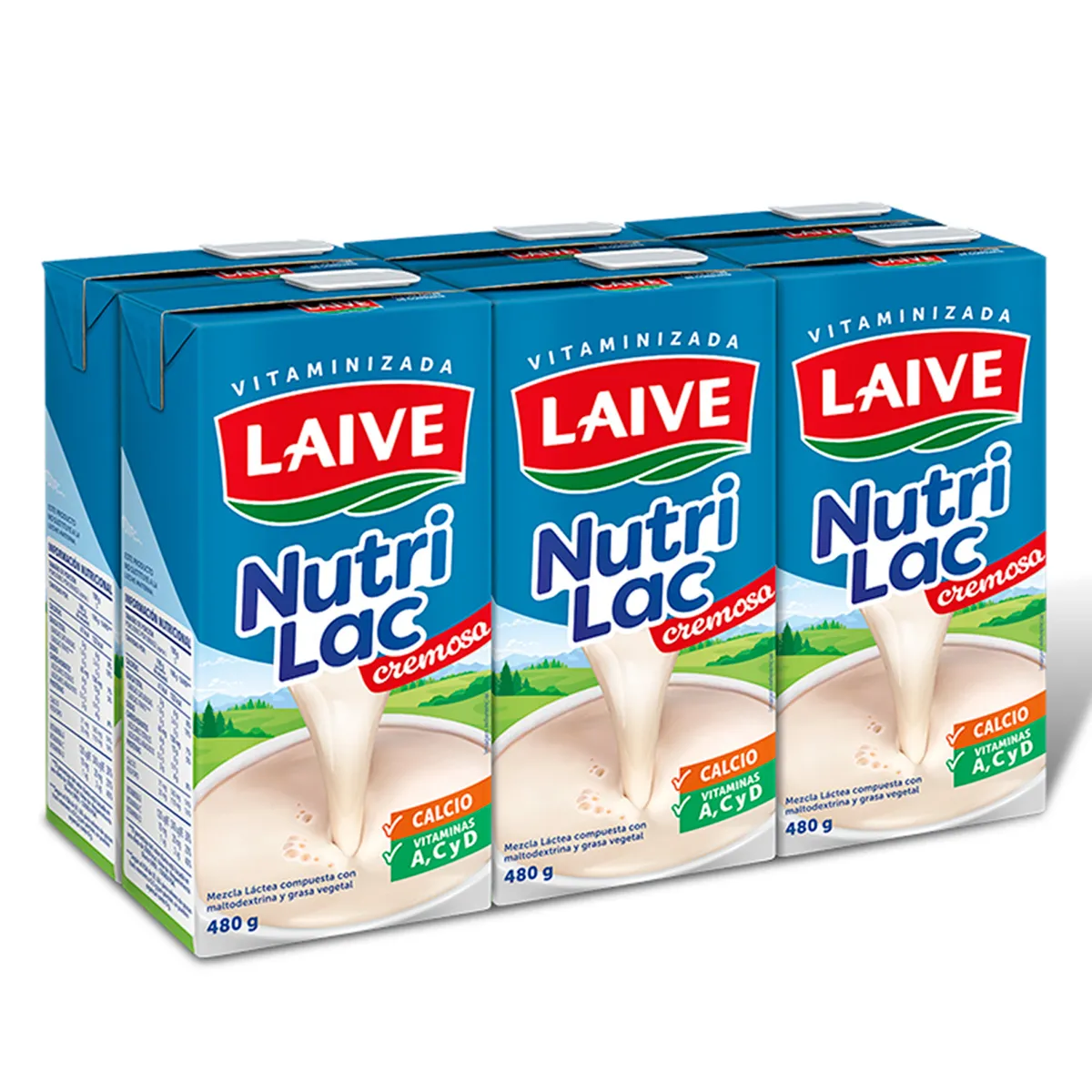 LAIVE - Mezcla Láctea Laive Nutrilac Sixpack Caja 480 g