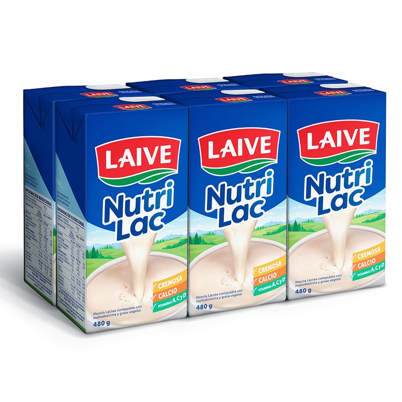LAIVE - Mezcla Láctea Laive Cremosa Sixpack Caja 480 g