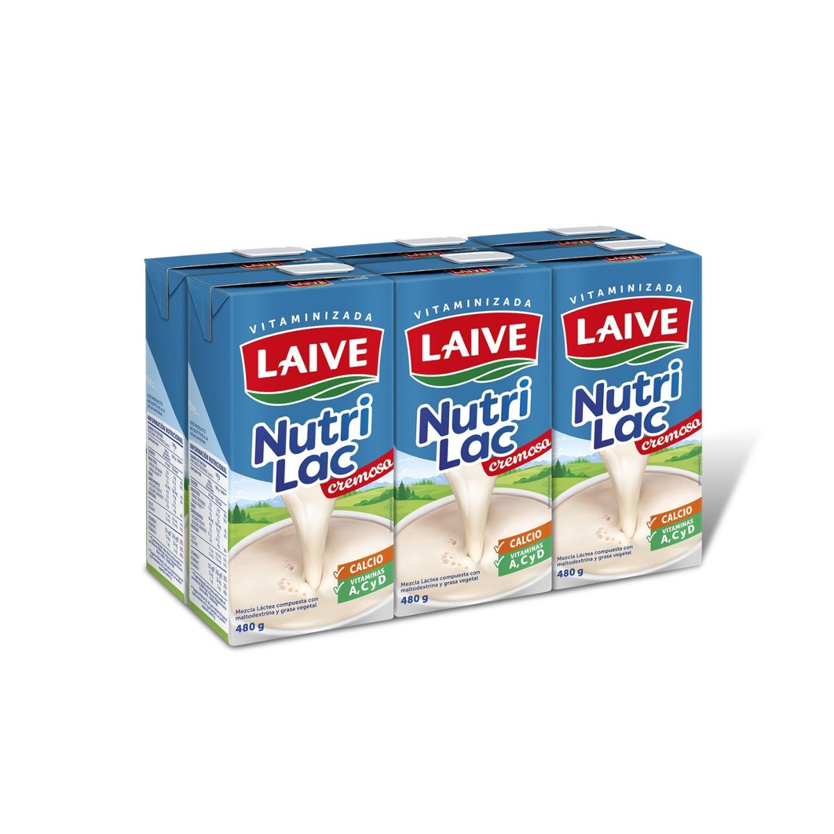 LAIVE - Mezcla Láctea Laive Cremosa Sixpack Caja 480 g