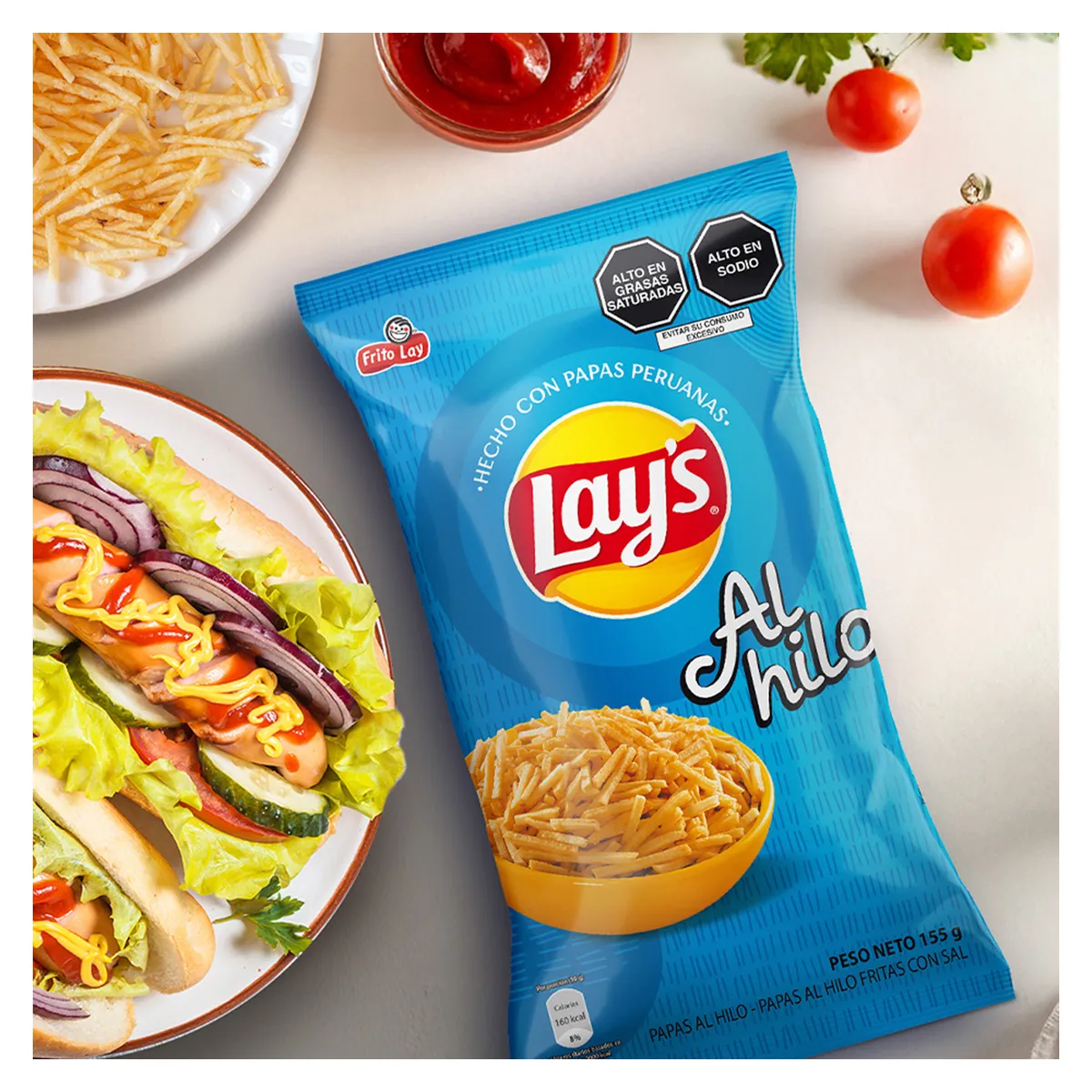 LAYS - Papas Fritas Lays Al Hilo Sal Bolsa 155 g