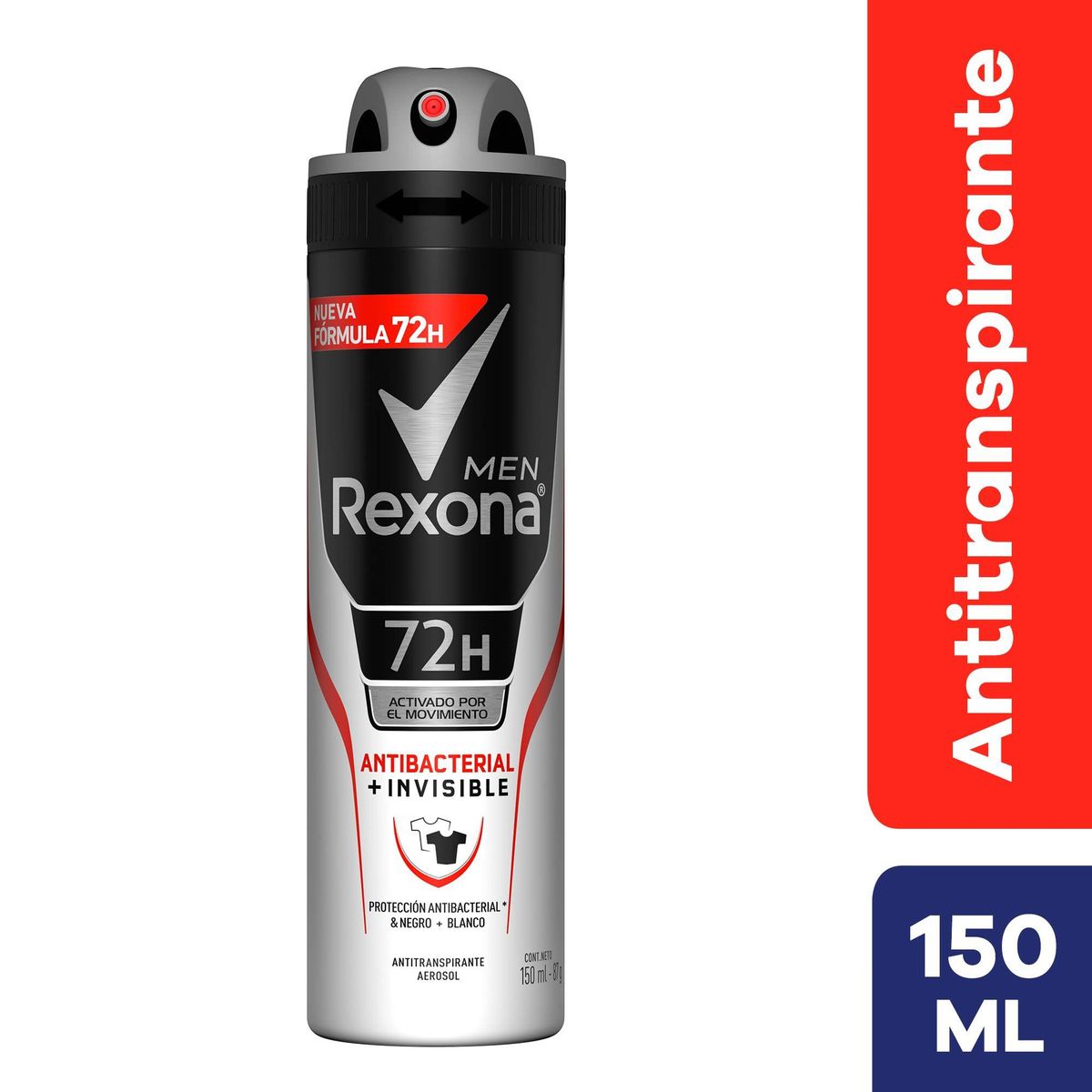 REXONA - Antitranspirante en Spray Rexona Men Invisible Envase 150 mL