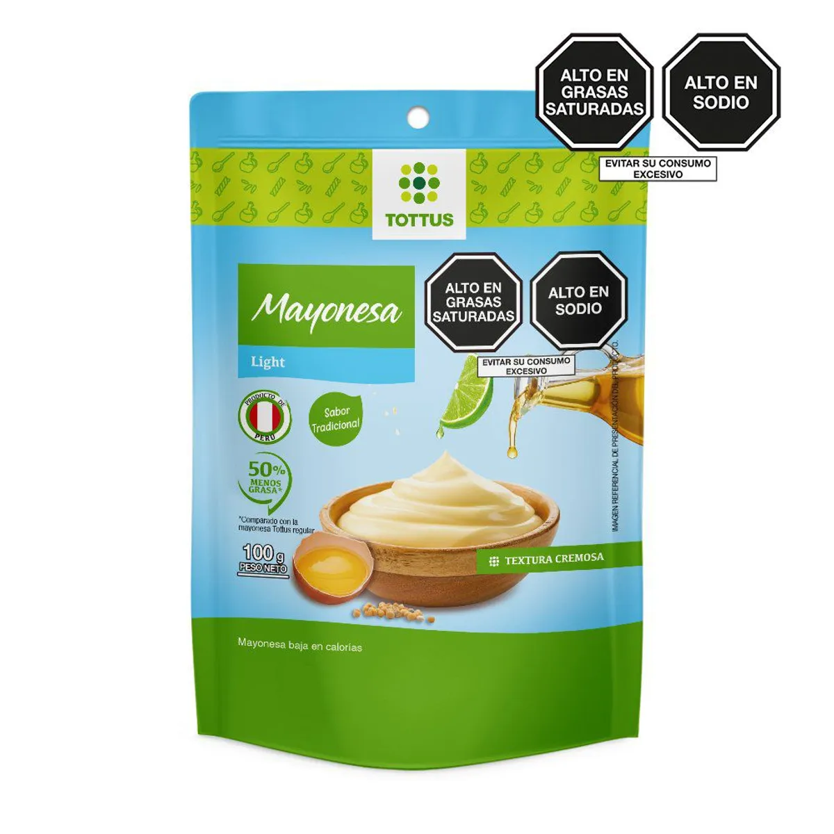 TOTTUS - Mayonesa Light Tottus Doypack 100 g