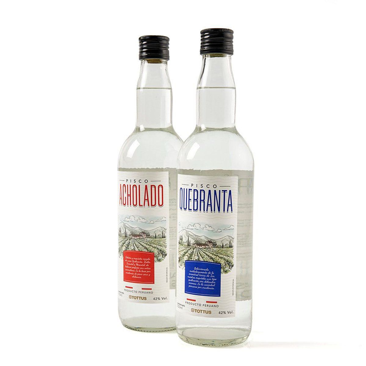 TOTTUS - Pisco Tottus Quebranta 750 mL + Acholad 750 mL