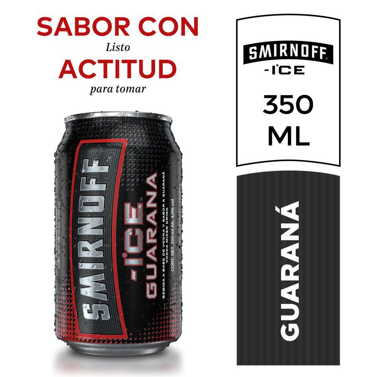 SMIRNOFF - Bebida RTD Smirnoff Vodka Guaraná Lata 350 mL