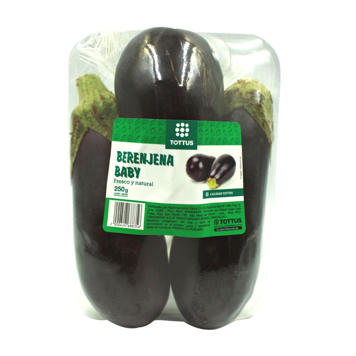 TOTTUS - Berenjena Baby Tottus Empaque 250 g