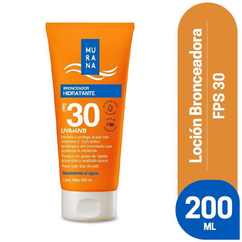MURANA - Loción Solar Bronceadora Spf 30 200mL