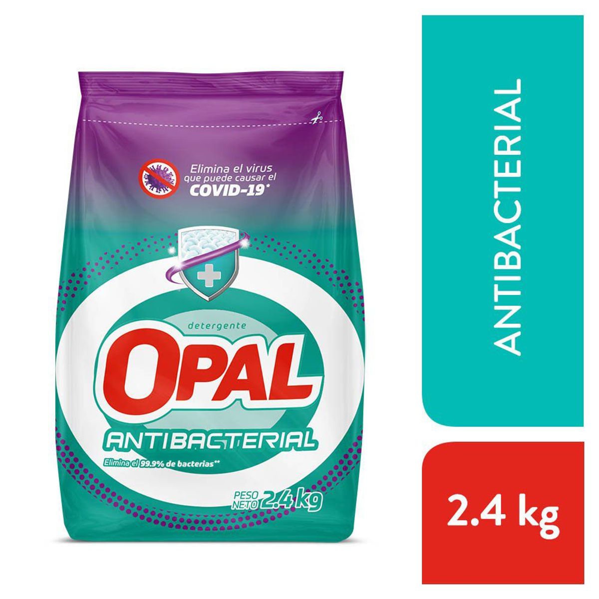 OPAL - Detergente en Polvo Opal Antibacterial Bolsa 2.4 Kg
