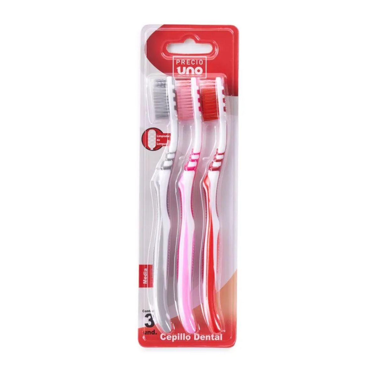 PRECIO UNO - Cepillo Dental Precio Uno Empaque 3 Und