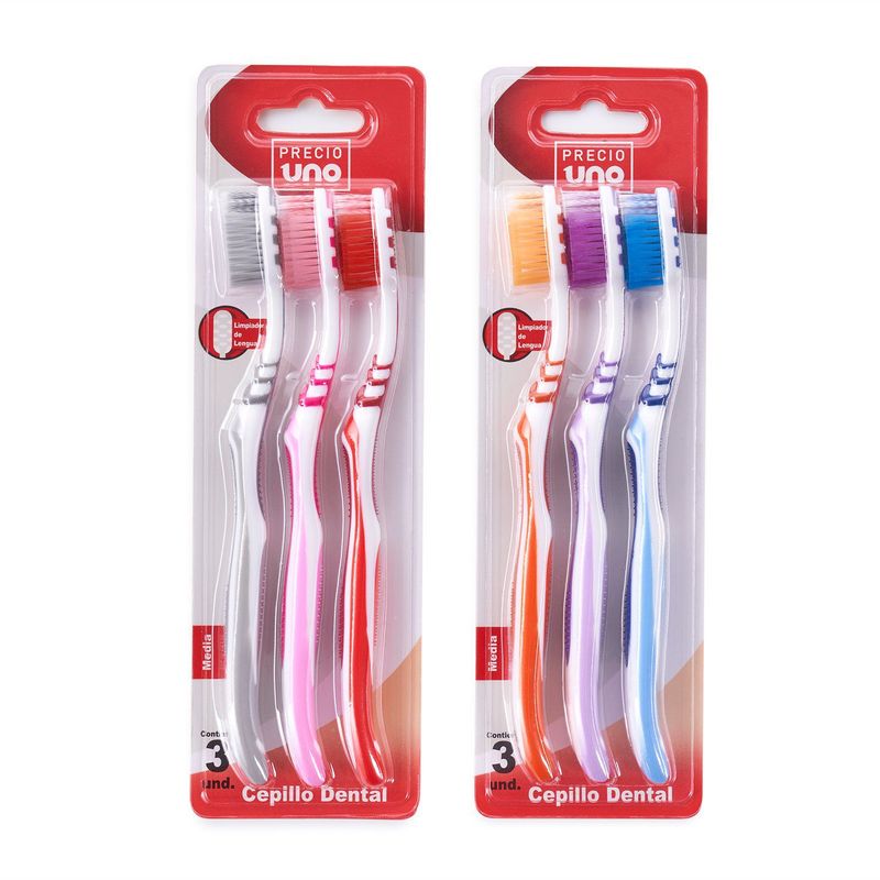 PRECIO UNO - Cepillo Dental Precio Uno Empaque 3 Und