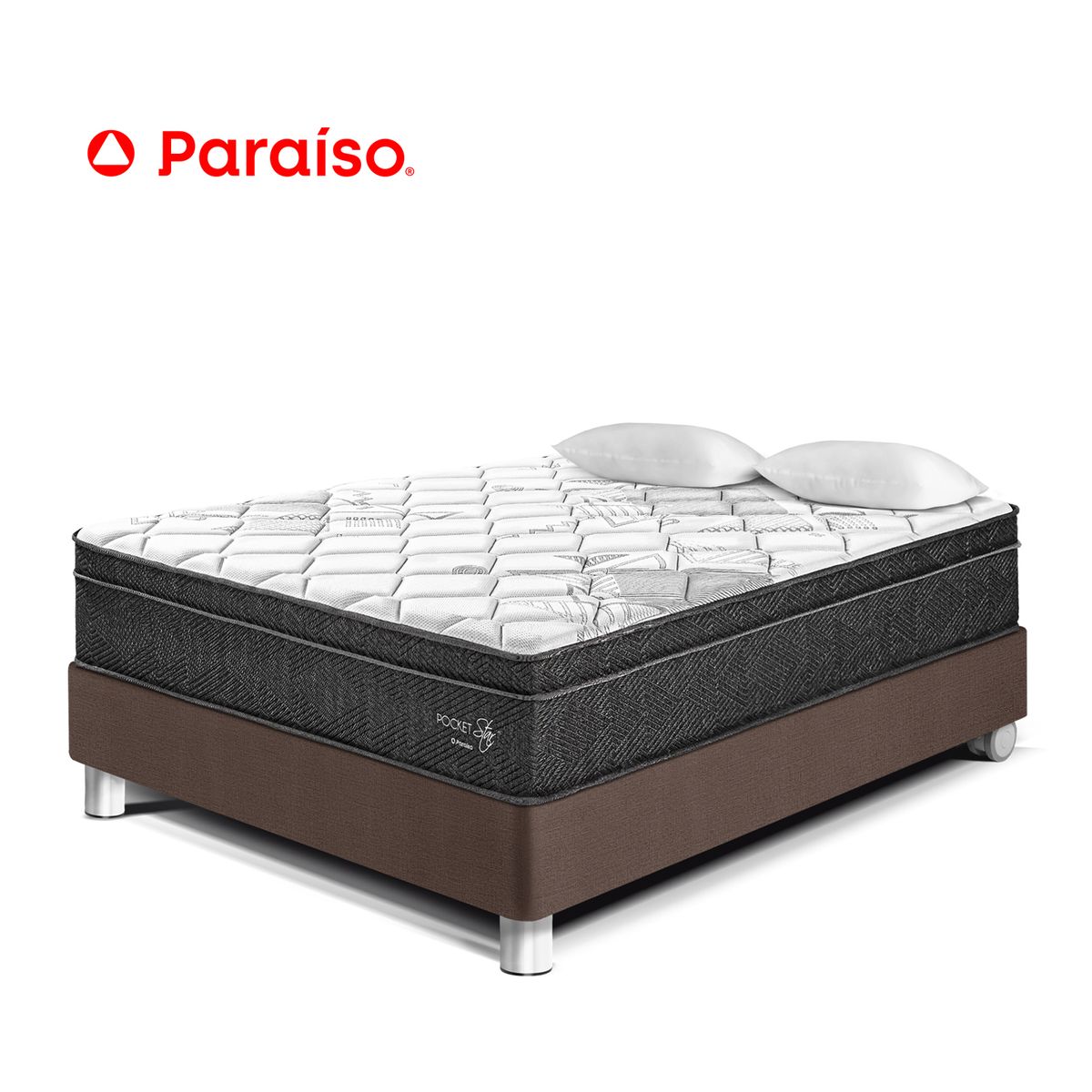 PARAISO - Cama Pocket Star 2 Plaza Choco