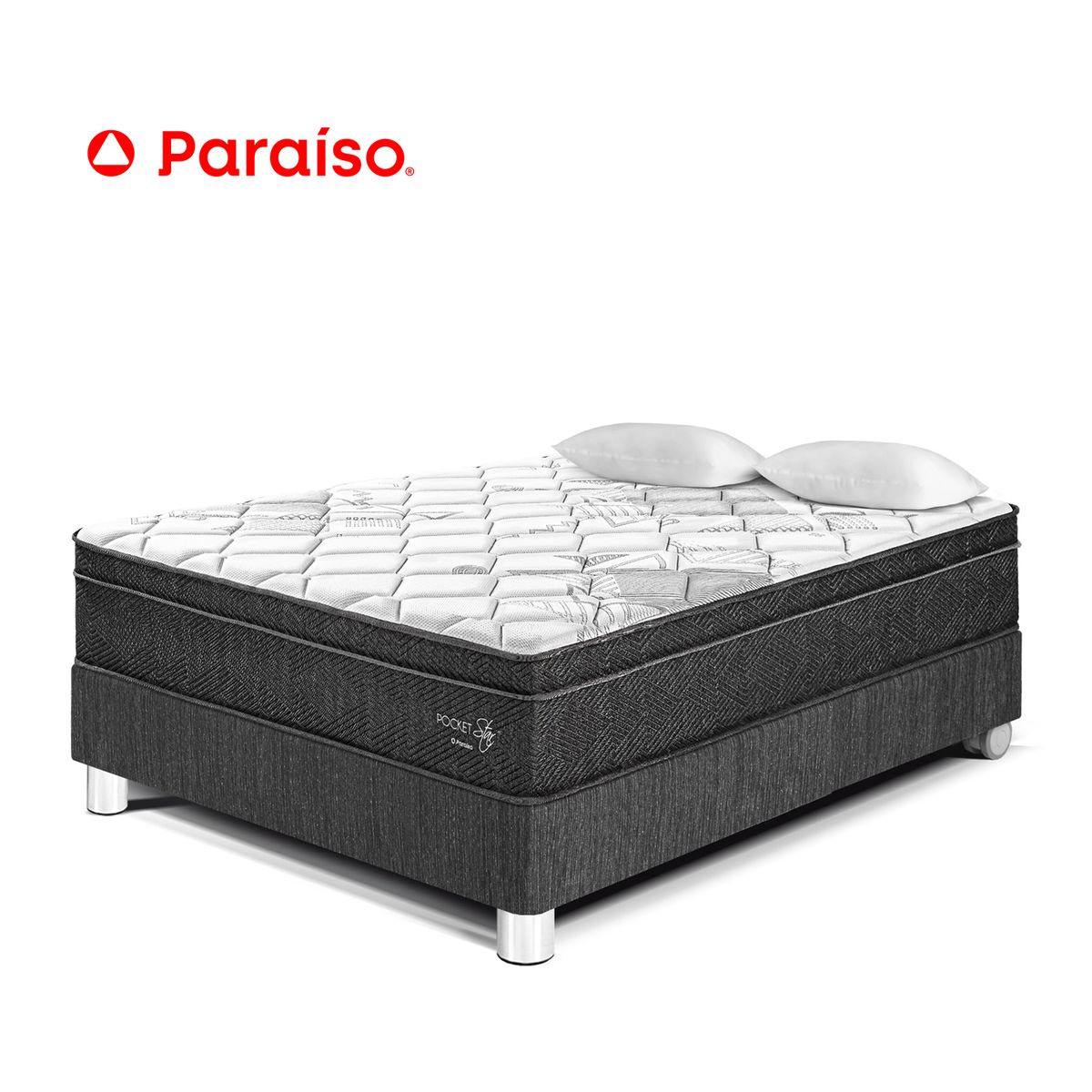 PARAISO - Cama Pocket Star 2 Plaza Oscuro