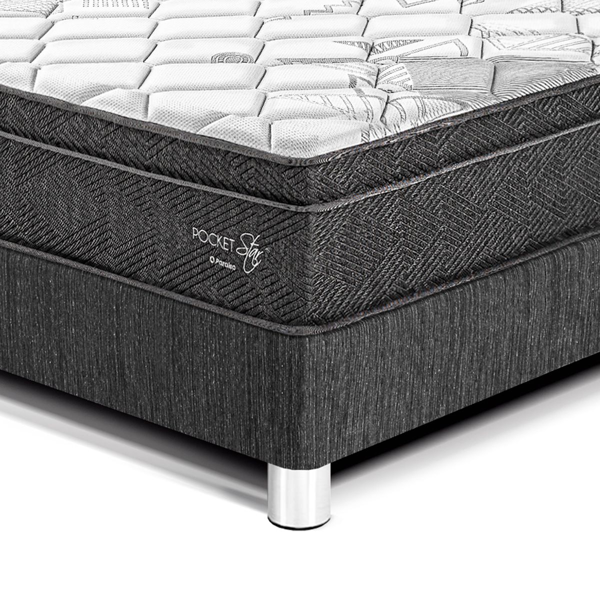PARAISO - Cama Pocket Star Queen Oscuro