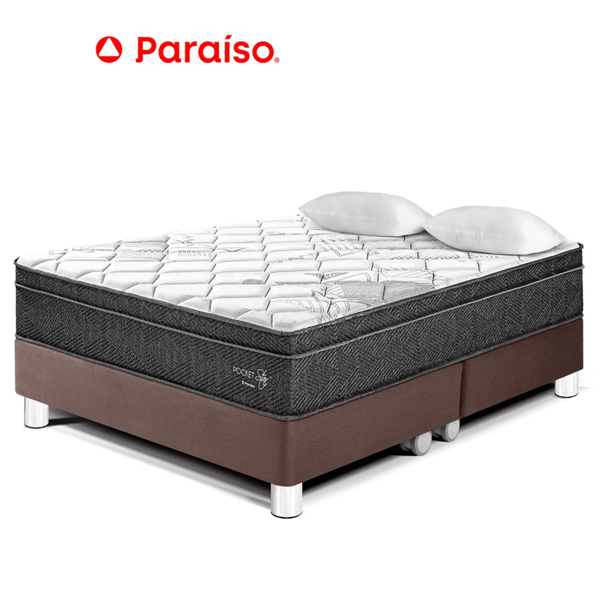 PARAISO - Cama Pocket Star King Choco