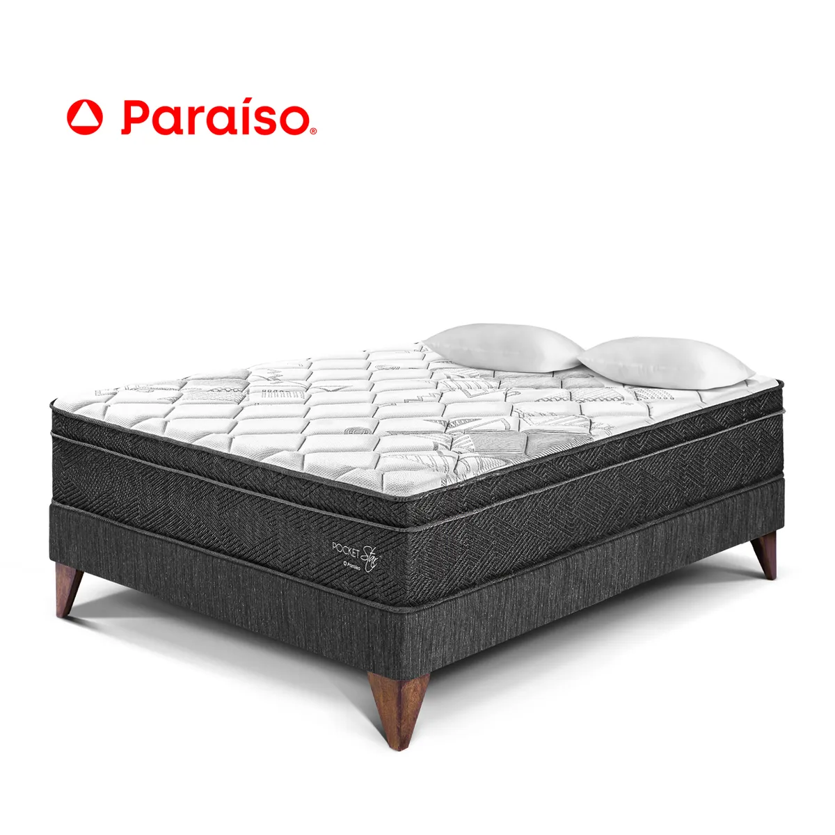 PARAISO - Cama Europea Pocket Star 2 Pz Oscuro