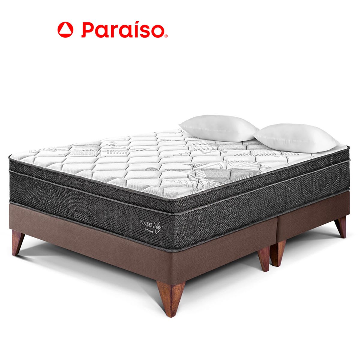 PARAISO - Cama Europea Pocket Star Queen Choco