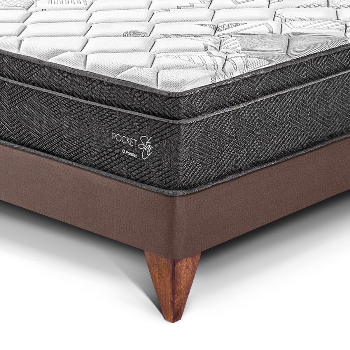 PARAISO - Cama Europea Pocket Star King Choco