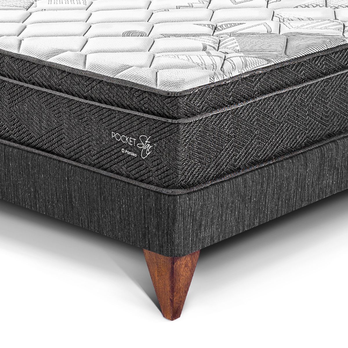 PARAISO - Cama Europea Pocket Star King Oscuro