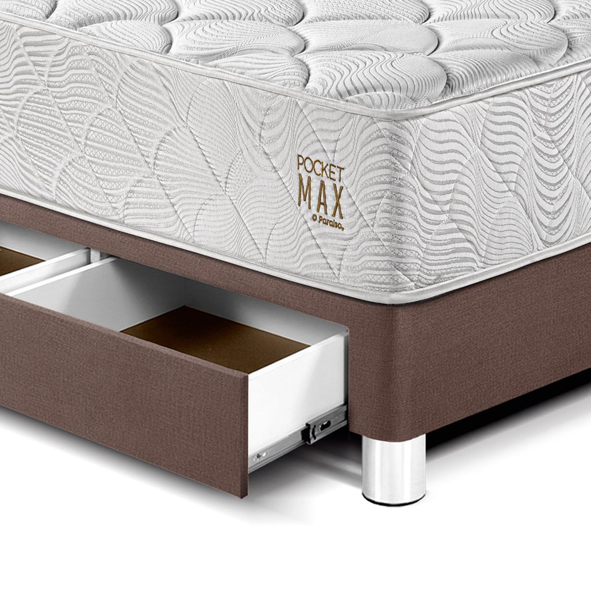 PARAISO - Cama Pocket Max 2 Pz Cajones Choco