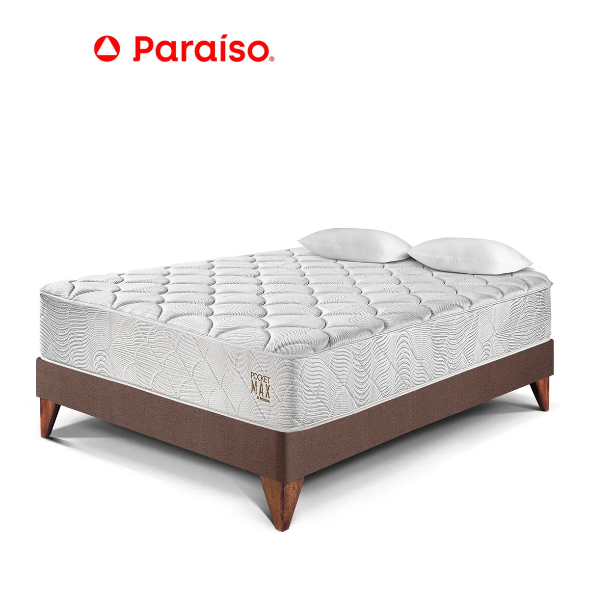 PARAISO - Cama Europea Pocket Max 2 Pz Choco