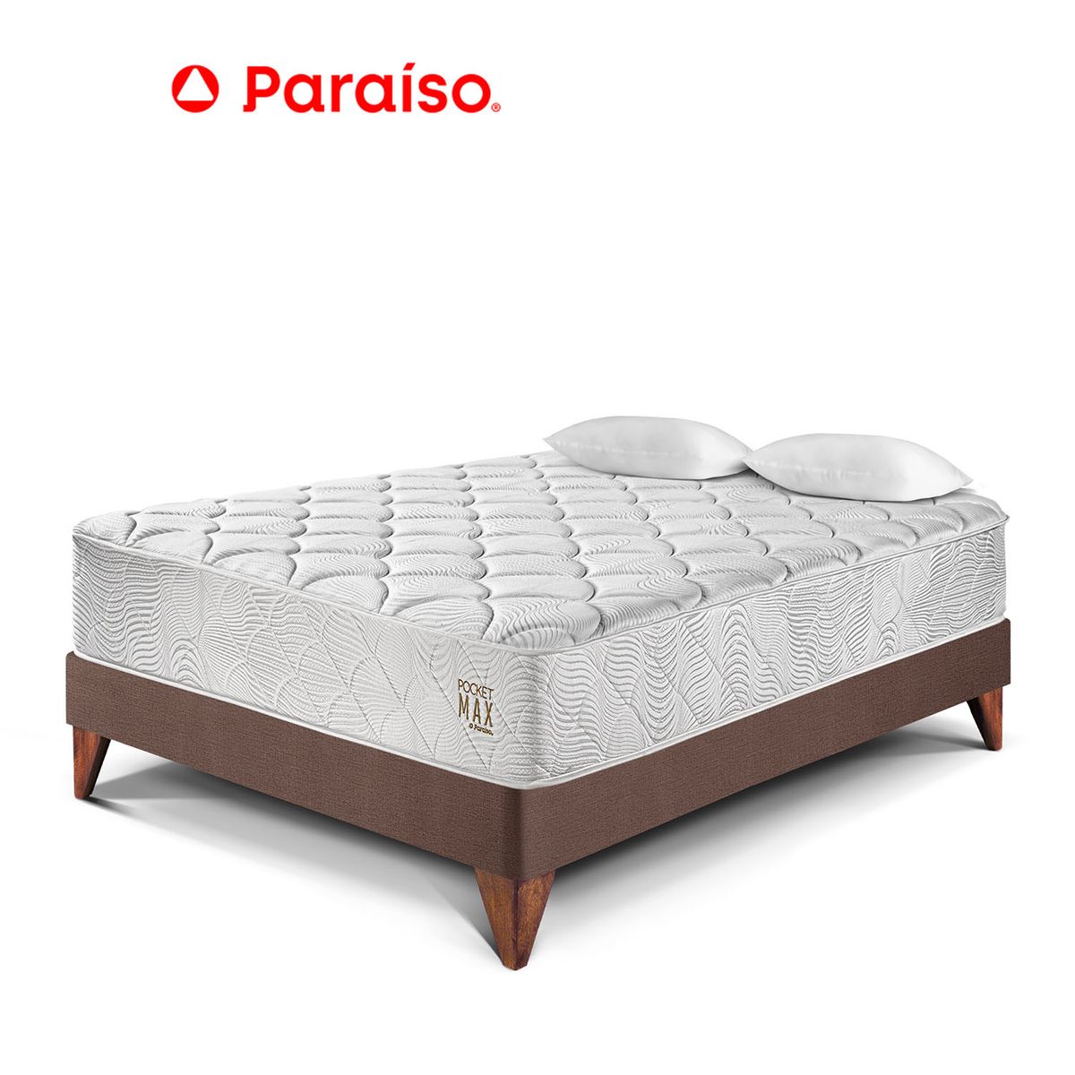 PARAISO - Cama Europea Pocket Max 2 Pz Choco