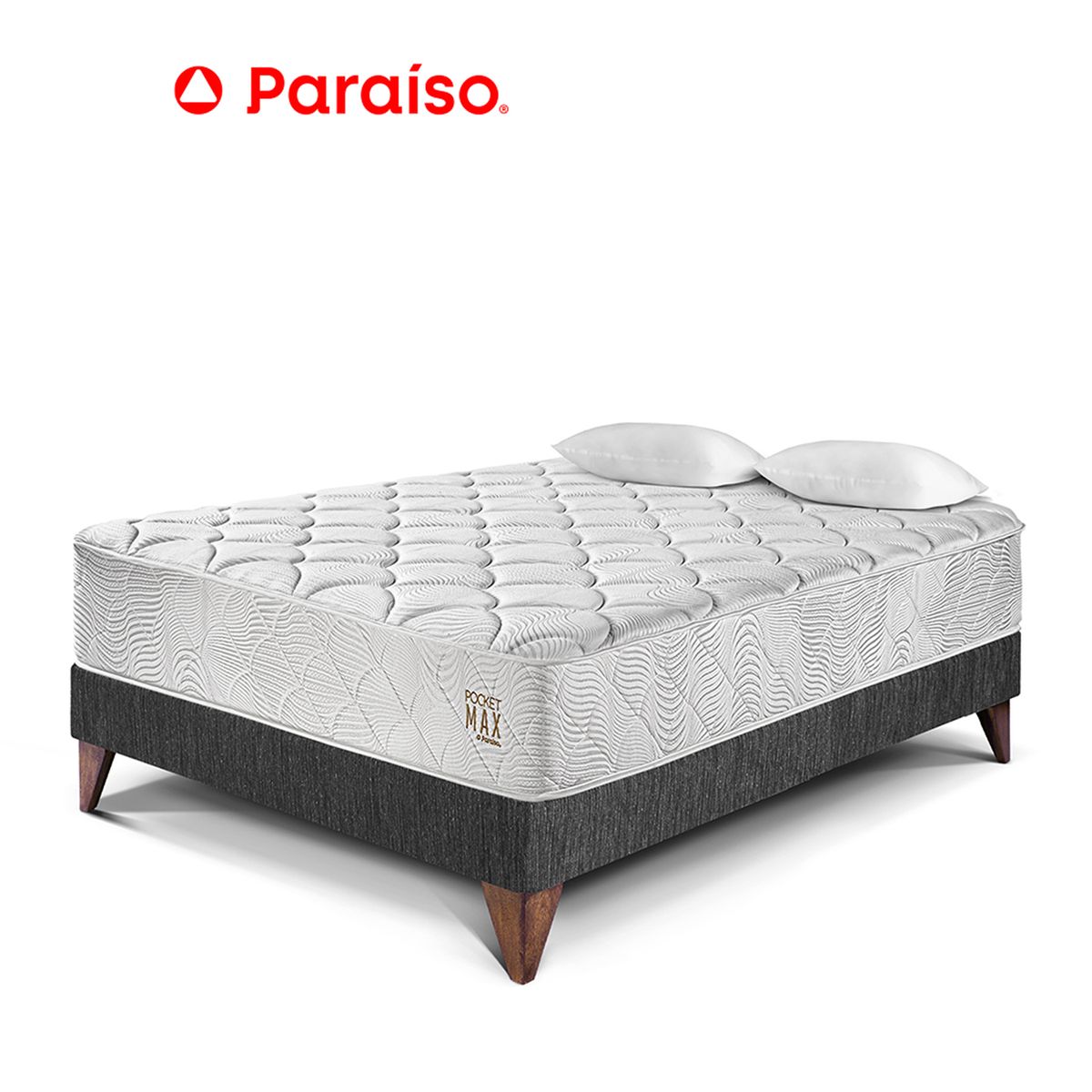 PARAISO - Cama Europea Pocket Max 2 Pz Oscuro