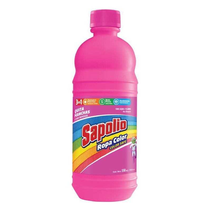 SAPOLIO - Quitamanchas Líquido Sapolio Ropa Color 550 mL