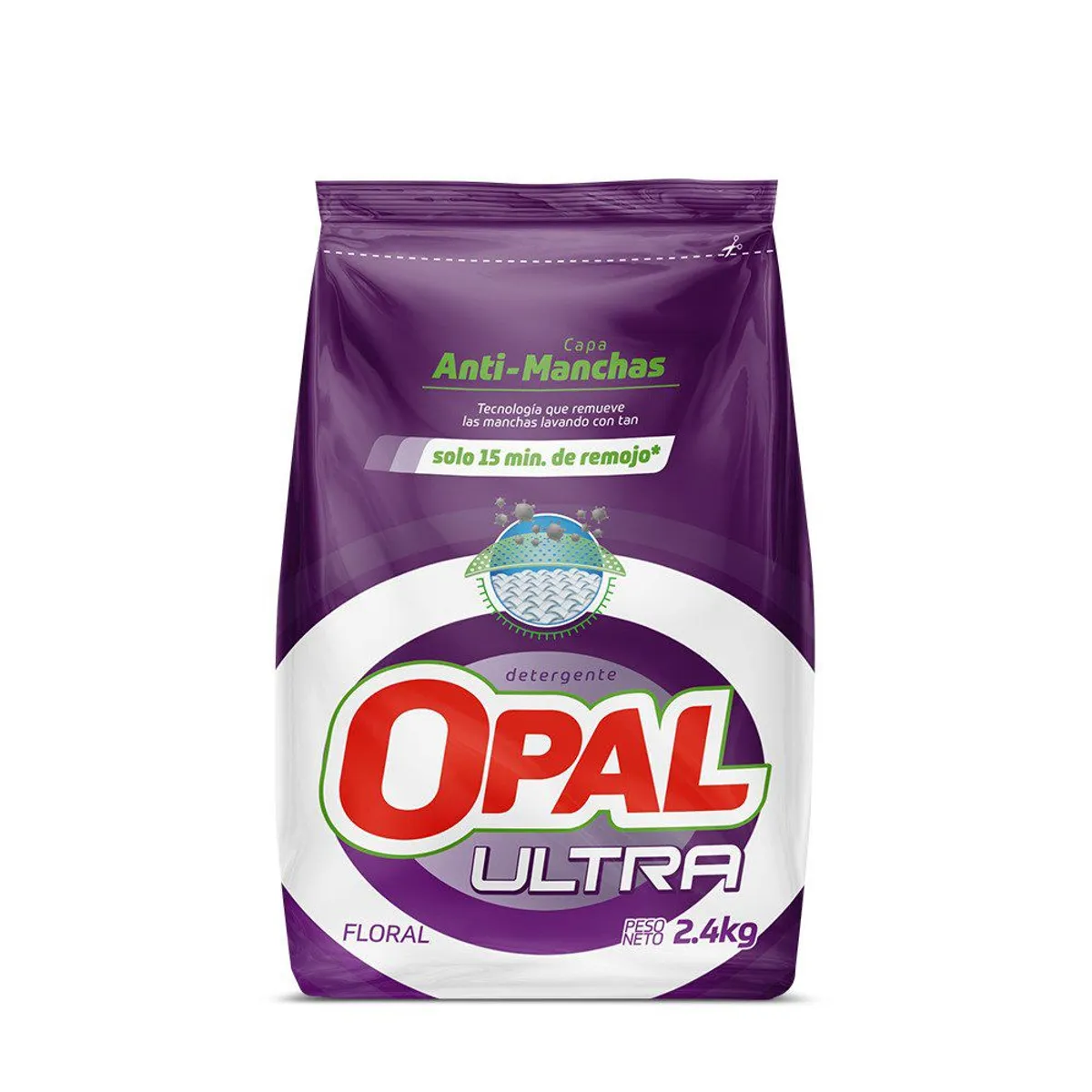 OPAL - Detergente en Polvo Opal Ultra Antimanchas Floral Bolsa 2.4 Kg