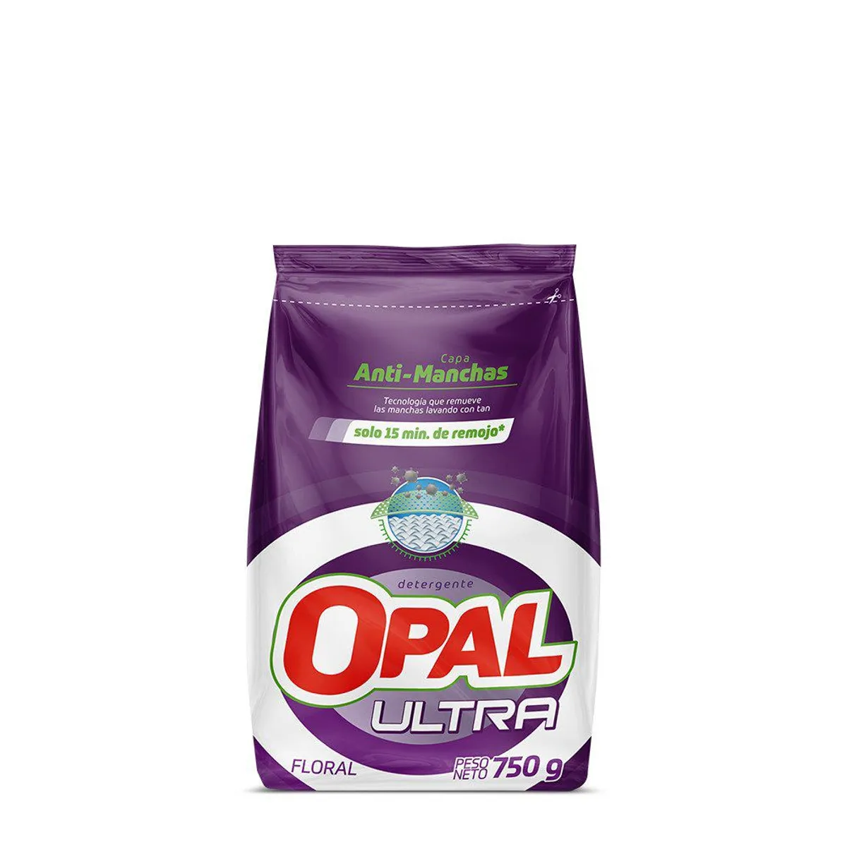 OPAL - Detergente en Polvo Opal Ultra Antimanchas Floral Bolsa 750 g