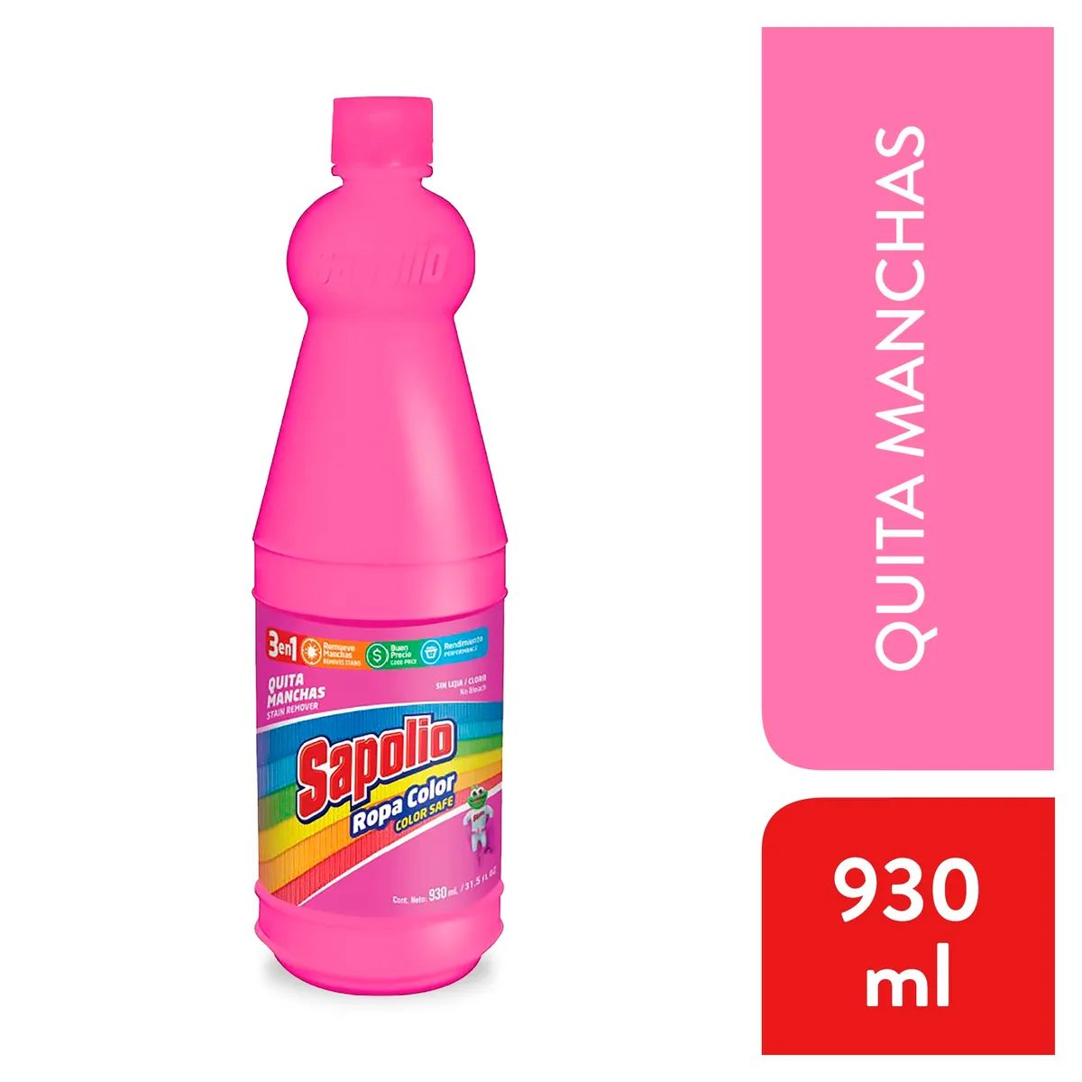 SAPOLIO - Quitamanchas Líquido Sapolio Ropa Color Botella 930 mL